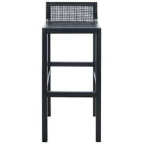 SAFAVIEH Saito Square Low Back Bar Stool, Black