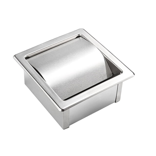 Wweixi Paper Holder Toilet Stand Handily Install Hotel Polished Roll Bracket Roller Mount Rustproof Embedded Storage Box