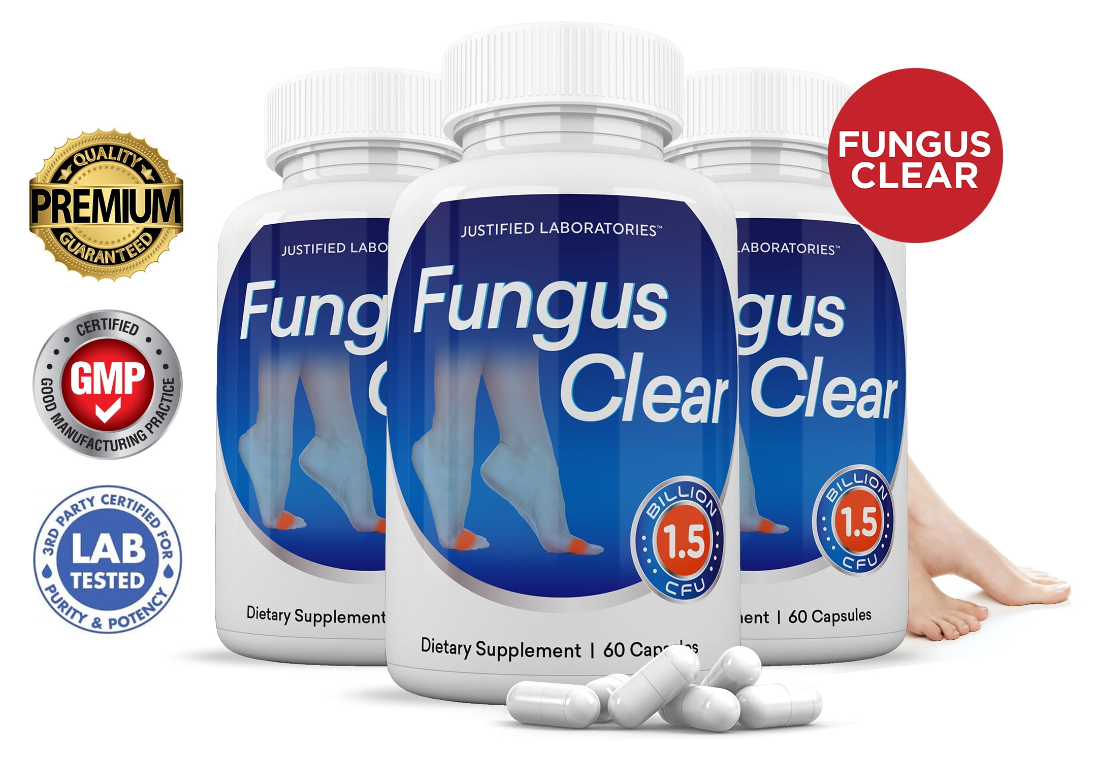 (3 Pack) Fungus Clear Probiotic 1.5 Billion CFU Supplement Pills ...