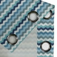 thumbnail image 4 of Ambesonne Aqua Grommet Curtain, Retro Zig Zag Stripes, 50" x 96", Pale Blue Navy Blue, 4 of 6