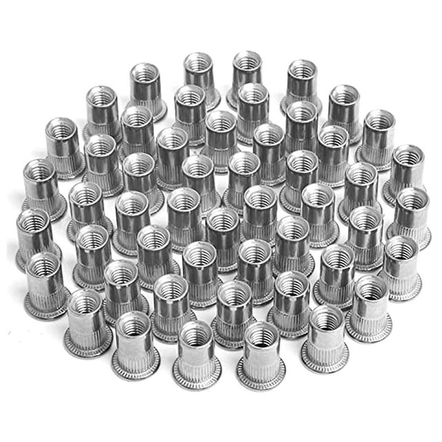 100pcs M4 M5 M6 M8 Rivet Nut, Threaded Insert Rivet Nuts, Stainless Steel Rivet Nuts, Used for Repairing Crafts