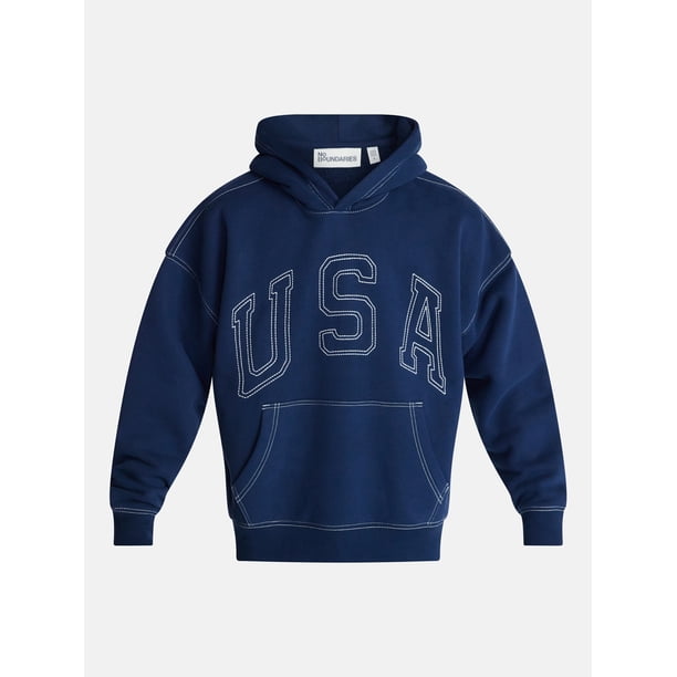 No Boundaries USA Hoodie with Embroidery, Men's XS-4XLT - Walmart