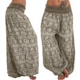 thumbnail image 2 of GILIGEGE Harem Pants for Women Hippie High Waist Boho Petite Length Pants Elastic Waist Aladdin Hippie Pants Lightweight Breathable Trousers Plus Size Causal Yoga Flowy Lounge Pajama Joggers Khaki, 2 of 5