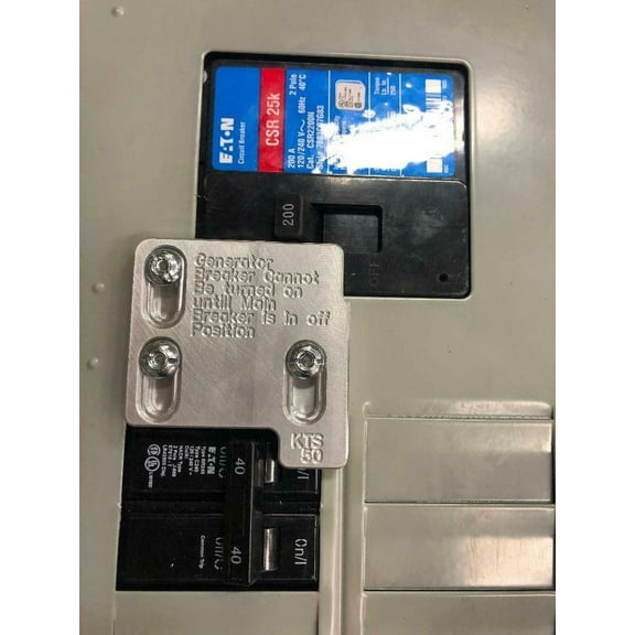 WR-50 Generator Interlock Kit Compatible with Eaton and Cutler Hammer Br 150 or 200 Amp Panels
