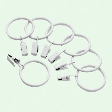 1 1/2 Inch Inside Diameter Iron Metal Curtain Clip Rings (20, White)