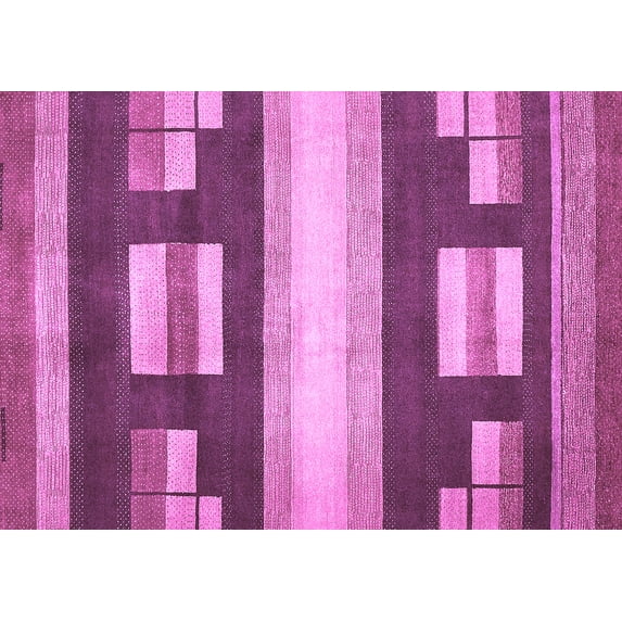 Ahgly Company Indoor Rectangle Abstract Purple Modern Area Rugs, 6' x 9'