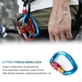 thumbnail image 4 of Mosquetón de seguridad Equipo de escalada resistente Accesorios de bloqueo en forma de D-en forma de deporte de deporte Hebilla protectora para el cuerpo que protege el azul AweSitey OD019570-05, 4 of 6