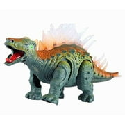 Liberty Imports Electronic Walking Jurassic Stegosaurus Dinosaur Toy Figure with Swinging Tail Action Roaring Sounds LED Lights Battery Operated Dinosaurs Gift for Kids Boys Girls