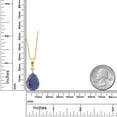 thumbnail image 2 of Gem Stone King 18K Yellow Gold Plated Silver Blue Lapis and White Moissanite Pendant Necklace for Women (7.10 Cttw, Pear Shape 16X12MM, Gemstone, with 18 inch Chain), 2 of 3