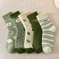 thumbnail image 2 of iOPQO 5 Pairs Casual Socks for Women, Running Socks Womens, Ankle Crew Socks Women, Mid Socks, Slouchy Socks for Women, B One Size, 2 of 3