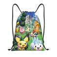 thumbnail image 1 of Pofeuu Pokemon for Water-Resistant 210D Drawstring Bag Compact Foldable Design Gym Yoga Travel Essentials Lightweight Carryall-Small, 1 of 6