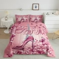 thumbnail image 2 of Pink High Heel Shoes Comforter Set Women Eiffel Tower Paris Style Bedding Queen Dreamy Glitter Butterfly Bedding Comforter Sets Princess Bedroom Decor Duvet Insert Romantic Themed Quilt, 2 of 6