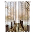 thumbnail image 2 of Quiet Wooden Bridge Window Treatments Curtains Valance Bathroom Kitchen Drapes Print Decor Kids Window Treatme, 2 of 5