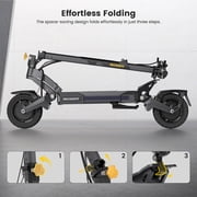 Adults Electric Scooter with 10''off-Road Tire, 2912W Peak Dual Motor, 40 MPH Top Speed, 71 Miles Max Range, 297 Lbs Max Load, IP54, Folding E-scooter with LED