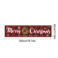 thumbnail image 3 of Honmine Large Merry Christmas Banner, 120" x 20" LED Lighted Xmas Decoration Red Buffalo Plaid Hanging Huge Sign, Holiday Party Supplies Home Decor for Outdoor,Yard,Garden,Porch,Lawn, 3 of 6
