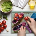 thumbnail image 3 of Fitness Cutting Board, Gymnasium Theme Women's Running Shoes and Dumbbells Equipment for Training Image, Decorative Tempered Glass Cutting and Serving Board, Large Size, Multicolor, by Ambesonne, 3 of 5