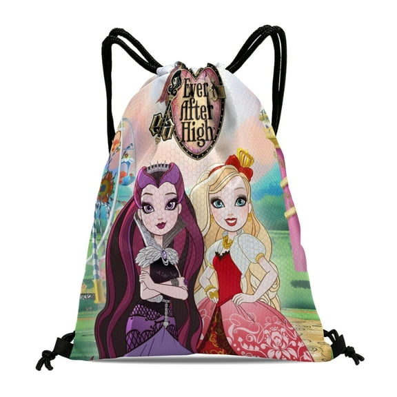 Ever After High-theme Drawstring Backpack Sports Gym Bag Water Resistant String Bag Cinch Bag，12‘’X16‘’（30X40cm）