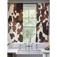 thumbnail image 2 of Cow Patterned Sheer Curtains 63 Inch Length 2 Panels Set, Vintage Farmhouse Abstract Country Western Voile Window Treatment Rod Pocket Curtains Sheers Drapes for Bedroom/Living Room/Kitchen 52x"63"x2, 2 of 7