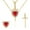 Red (Silver Chain), variant on 14K Gold Plated Heart Pendant Necklaces for Women Men, Zirconia Dagger Cross Pendant Necklace, Elegant Jewelry Gift for Couples