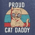 thumbnail image 2 of Proud Cat Daddy Cat Lover Mens Long Sleeve Shirt, Vintage Heather Navy, Medium, 2 of 5