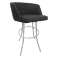 thumbnail image 2 of Tobias Designs Joey 26" Vinyl Swivel Counter Metal Bar Stool in Moonstone/White, 2 of 3