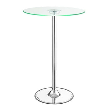 Simple Relax Round LED Bar Table With Chrome Base