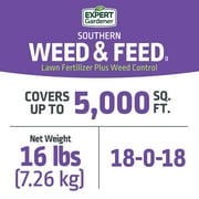 Expert Gardener Southern Weed & Feed, Lawn Fertilizer, 16 lb. - Covers up to 5,000 Sq. ft.
