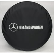 SpareCover - Brawny Series Mercedes Benz Gelandewagen on 30" Black Denim Textured Vinyl Tire Cover - Made in USA Only