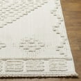thumbnail image 5 of Hauteloom Rosales Farmhouse Living Room Bedroom Modern Moroccan Medallion Runner Rug - Soft Shaggy High Low Carpet - High Pile - Bohemian, Boho - White, Beige, Cream - 2'7" x 7'3", 5 of 19