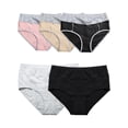 thumbnail image 1 of Women's Plus Seamless Hipster Panties, Soft Breathable Assorted  Full Coverage Cotton Brief Underwear 5-Pack, 1 of 8