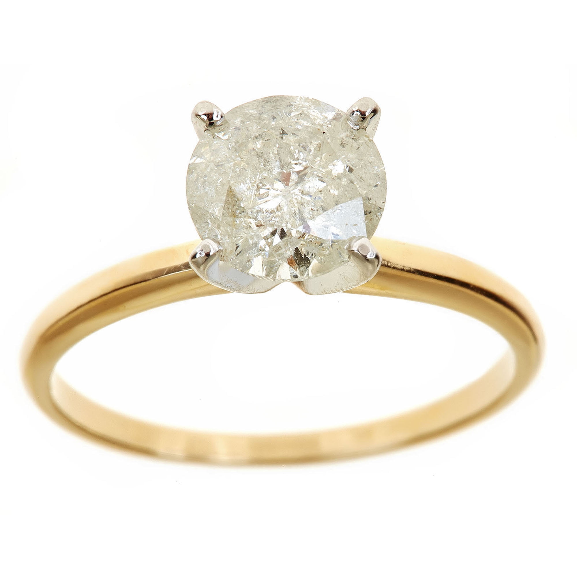 2 Carat T.W. Genuine Round White Diamond 14kt Yellow Gold Solitaire Ring, IGL Certified by Generic