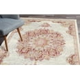 thumbnail image 1 of Vintage Area Rug, Abstract Grunge Nostalgic Design of Neutral Bohemian Mandala Ornaments, Soft Carpet for Living Room Decor with Distressed Look, 6.6' X 9.6', Off White Ruby and Rose, by Ambesonne, 1 of 6