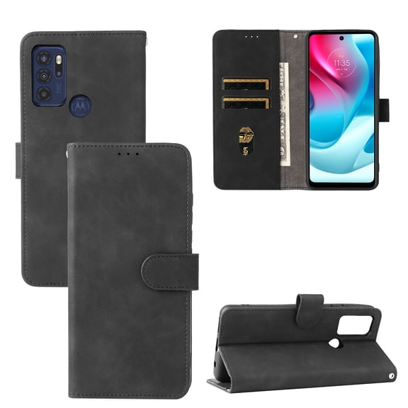 For Motorola Moto G60S Solid Color Skin Feel Magnetic Buckle Horizontal Flip PU Leather Case with