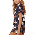 thumbnail image 6 of Mifsaly Big Girls 2 Piece Pajama Sets Halloween Pumpkin Graphic Short Sleeve Button Down Shirts and Shorts Kids Soft Comfortable Sleepwear Holiday Outfits, 6 of 7