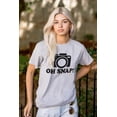 thumbnail image 3 of Oh Snap Shot Photography Photographer Plus Size Crewneck Graphic Tee Shirt Brisco Brands 2X, 3 of 5