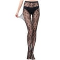 thumbnail image 1 of Lovskoo 2024 Collants Taille Haute pour Femmes Grande Taille Bas Résille Leggings en Maille Transparente Résille Résille Collants Bas Collants Noir, 1 of 4