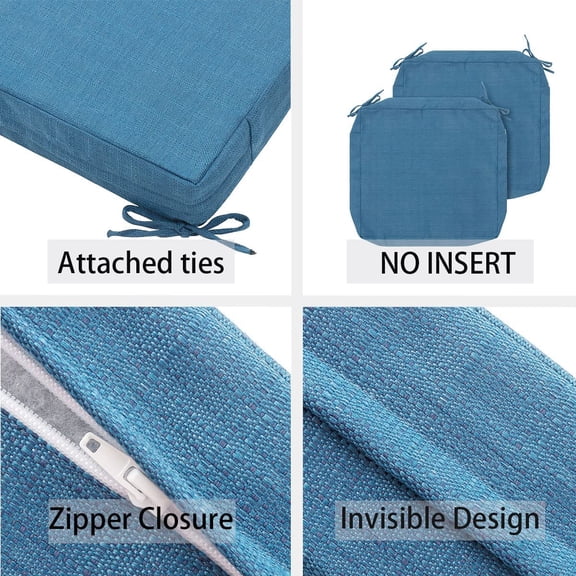 PYYAN-Outdoor Cushion Covers 24 x 22 x 4 inch,Set of 2,Replacement Seat Cushion Cover for Patio Furniture Chair,Water Resistant,Fade-Resistant Slipcover Only,No Insert(Light Blue)