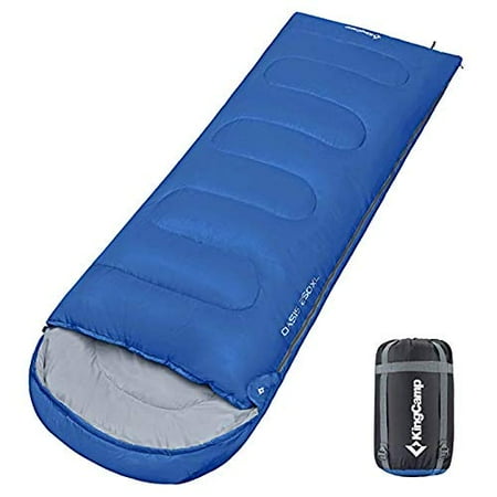 KingCamp Sleeping Bag Envelope Single XL Oversize 4 Season Warm Lightweight Portable Comfort with Compression Sack for Backpacking Camping Hiking