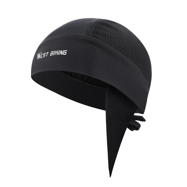 Cycling Skull Liner Breathable Motorcycle Hat Sweatband - Black, as described