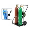 thumbnail image 4 of Dual Welding Cylinder Cart,Gas Cylinder Hand Truck with Safety Chains and 8" Tires,Black, 4 of 6