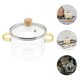 thumbnail image 2 of Olla de vidrio transparente con tapa, olla de vidrio con doble asa para cocinar ramen, utensilios de cocina de vidrio, 2 of 6