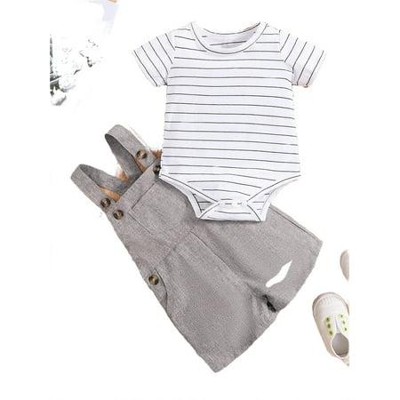 

Casual Striped Round Neck Short Sleeve Multicolor Baby Sets (Baby s)