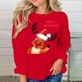 thumbnail image 2 of Navidad moda mujer casual manga larga impreso damas sudaderas tops Pompotops gfhjh14914, 2 of 5