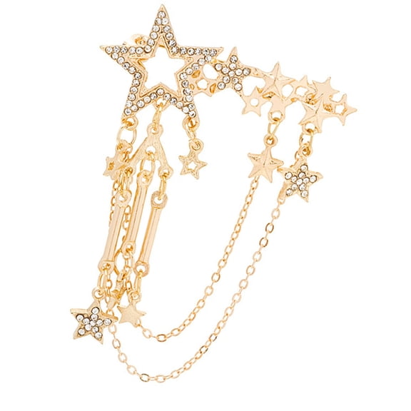 Versatile Layer Tassels Star Brooch Jewelry Accessory forJackets Hats and Bags Fashion Decoration Outfits