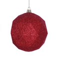 thumbnail image 1 of 8 in. Red Glitter Geometric Christmas Ornament Ball, 1 of 1