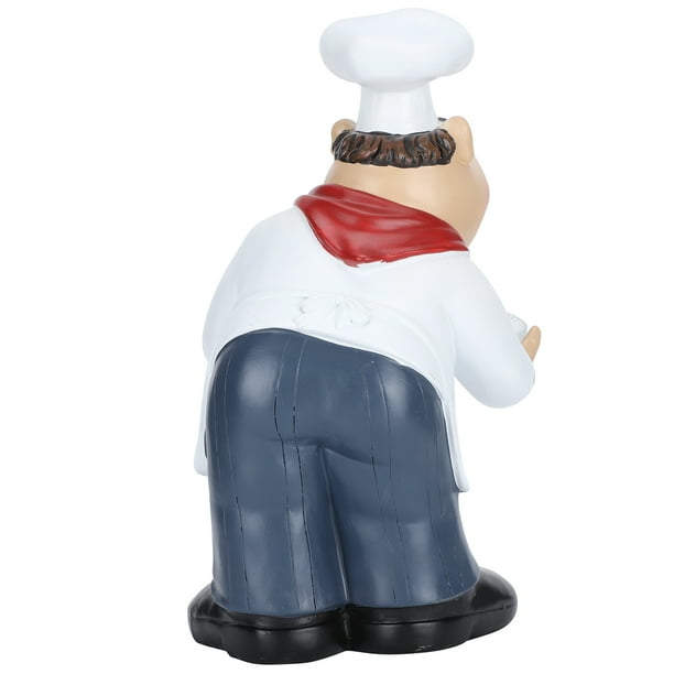 Adornos de resina figuras para decoración del hogar estatua de bandeja de nueces de Chef adornos de decoración de cocina de Chef gordo para decoración de bienvenida de la ANGGREK Otros