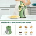 thumbnail image 7 of REZJSWFSMMJ Rotary Cheese Grater With Handle - Food Shredder With 5 Well-Designed Blades & Strong Suction Base,Round Mandoline Slicer & Vegetable Grater For Kitchen,1 Bonus Blade Storage Box, 7 of 7