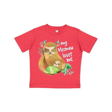 

Inktastic My Meemaw Loves Me Cute Sloth and Baby Gift Toddler Boy or Toddler Girl T-Shirt