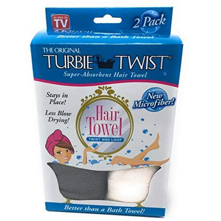 Turbie Twist Microfiber Hair Towel (2 Pack) Grey-Light