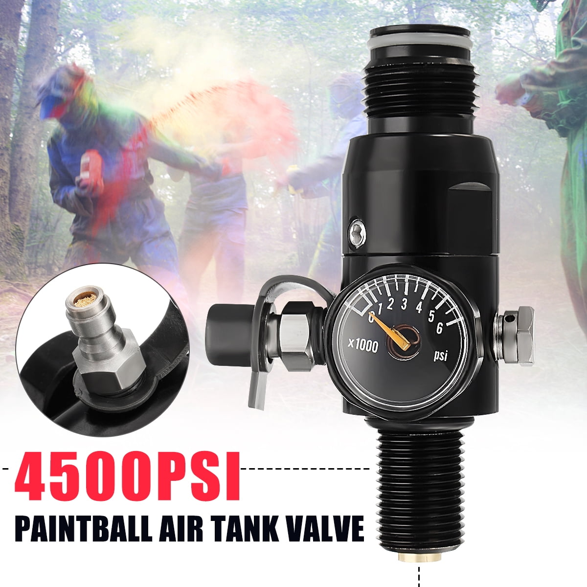 Paint Valve Ball Regulator 4500psi HPA Air Tank Output 1800psi 5/8
